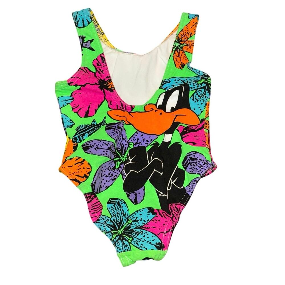 NWT 2T Vintage 90s Warner Brothers Bugs Bunny & Daffy Duck One piece Swimsuit